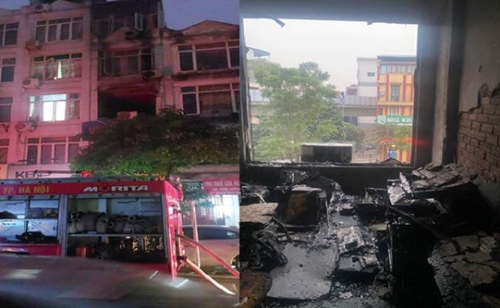 Hà Nội: Giải cứu 2 người mắc kẹt trong vụ cháy nhà dân ở quận Đống Đa